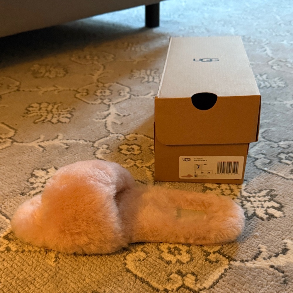 UGG Blush Fluffy Slides